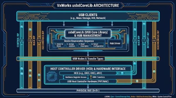 VxWorks USB Stack Architecture: How usbdCoreLib Works